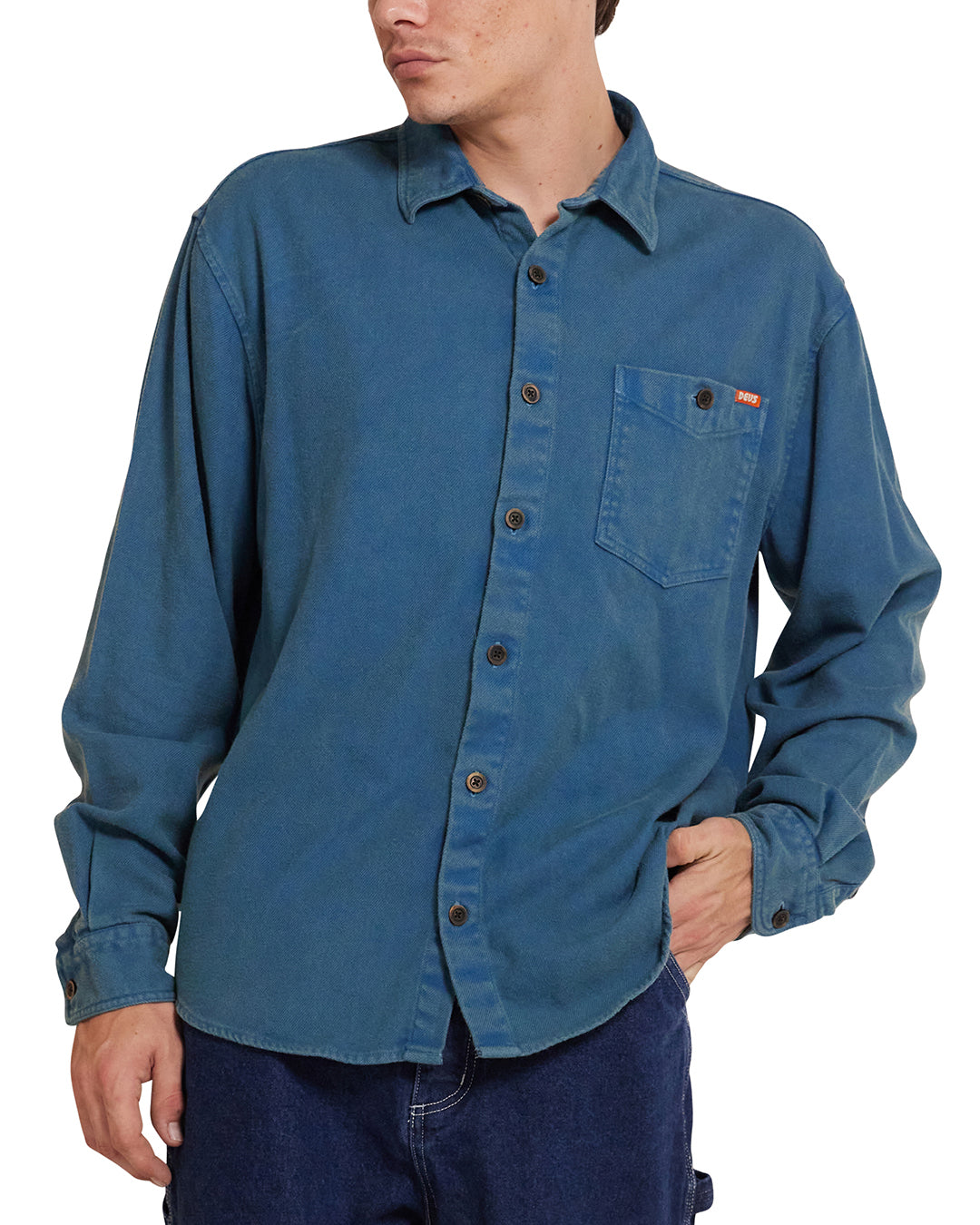 Image of Keon Flannel Shirt - Moroccan Blue