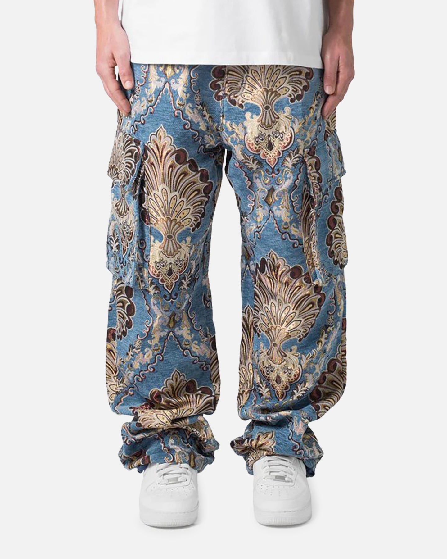 Image of MNML Ultra Baggy Jacquard Floral Cargo Pants Multi Floral