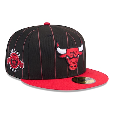  New Era Black/Red  Pinstripe Two-Tone 59FIFTY Fitted Hat