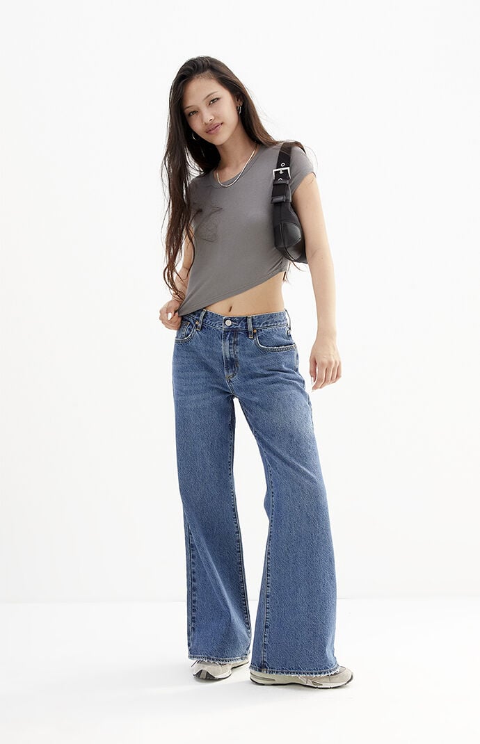 Image: Lena Dark Indigo Low Rise Super Baggy Jeans