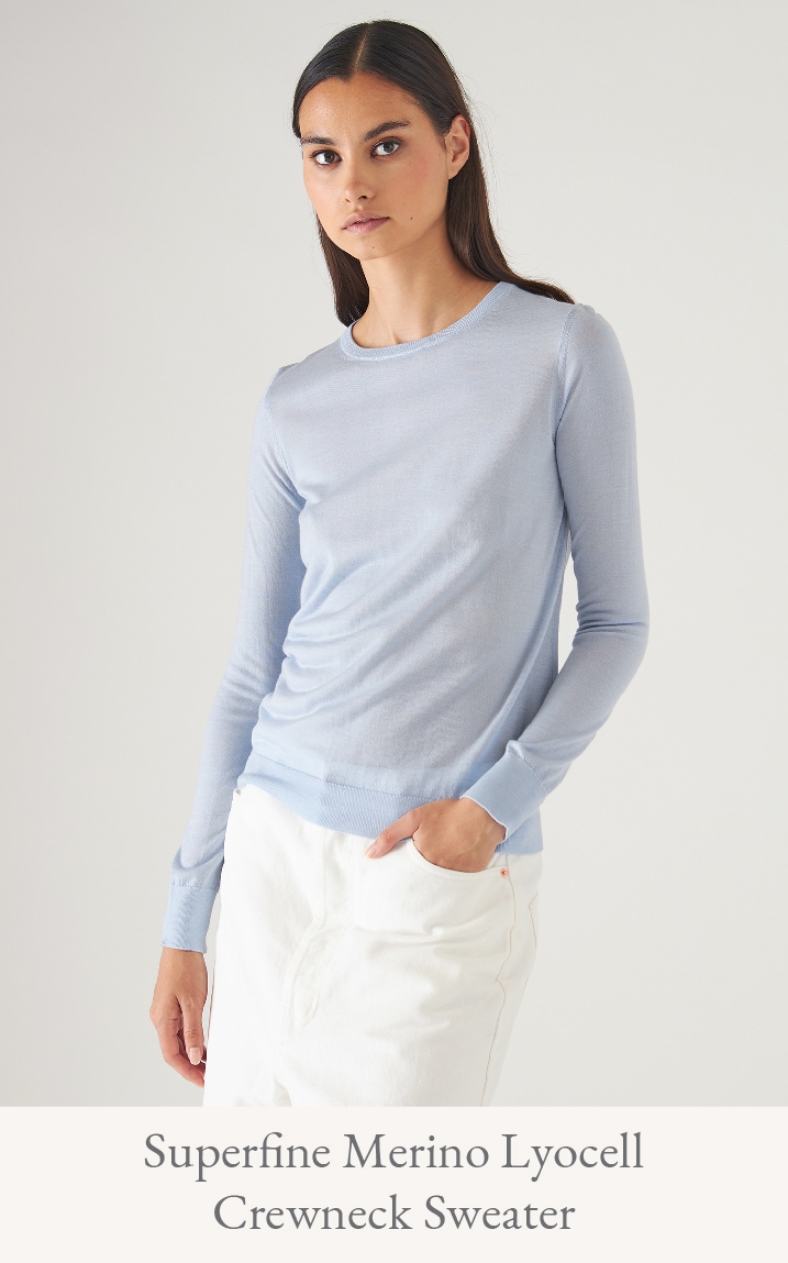 SUPERFINE MERINO LYOCELL CREWNECK SWEATER