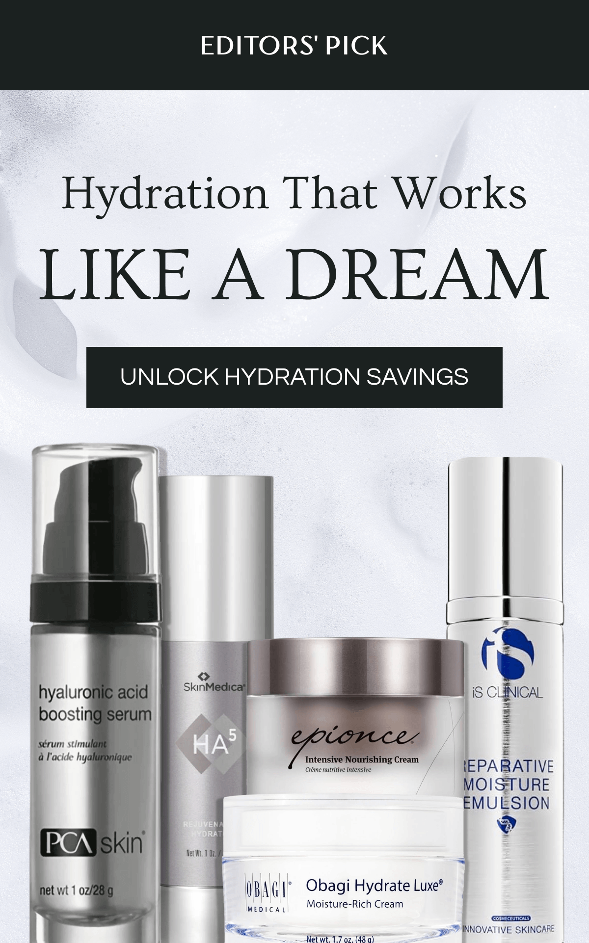 Unlock hydration savings with these top of the line moisturizers!