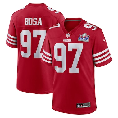  Nike Nick Bosa Scarlet  Super Bowl LVIII Game Jersey