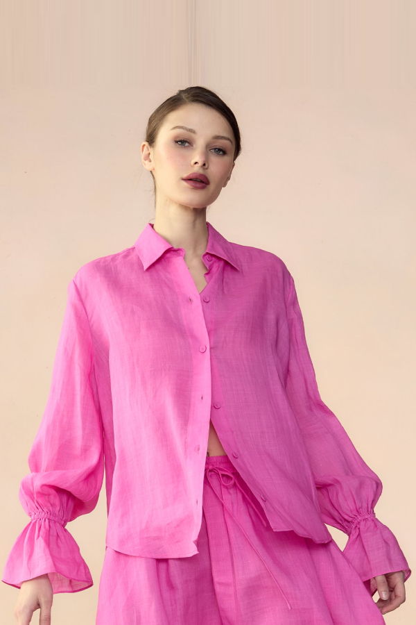 Cynthia Rowley Baleira Blouse - Hot Pink