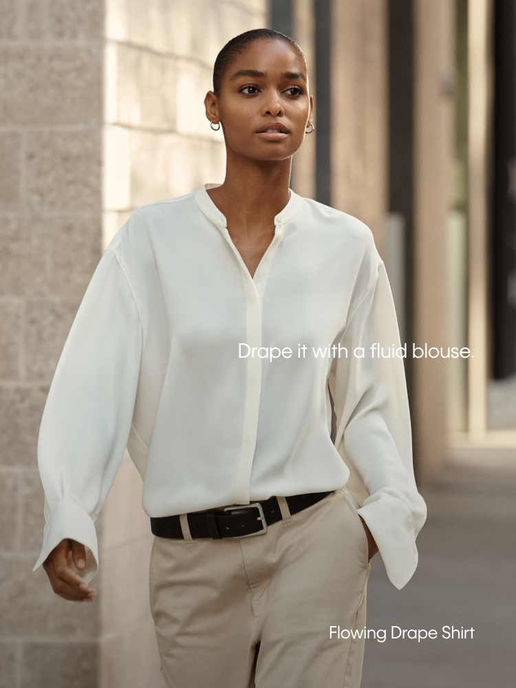 Drape it with a fluid blouse.