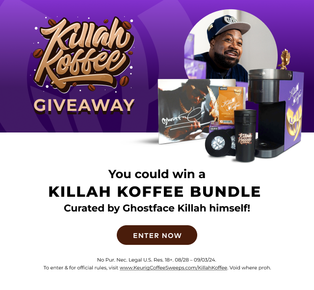 You could win a Killah Koffee Bundle curated by Ghostface Killah himself!