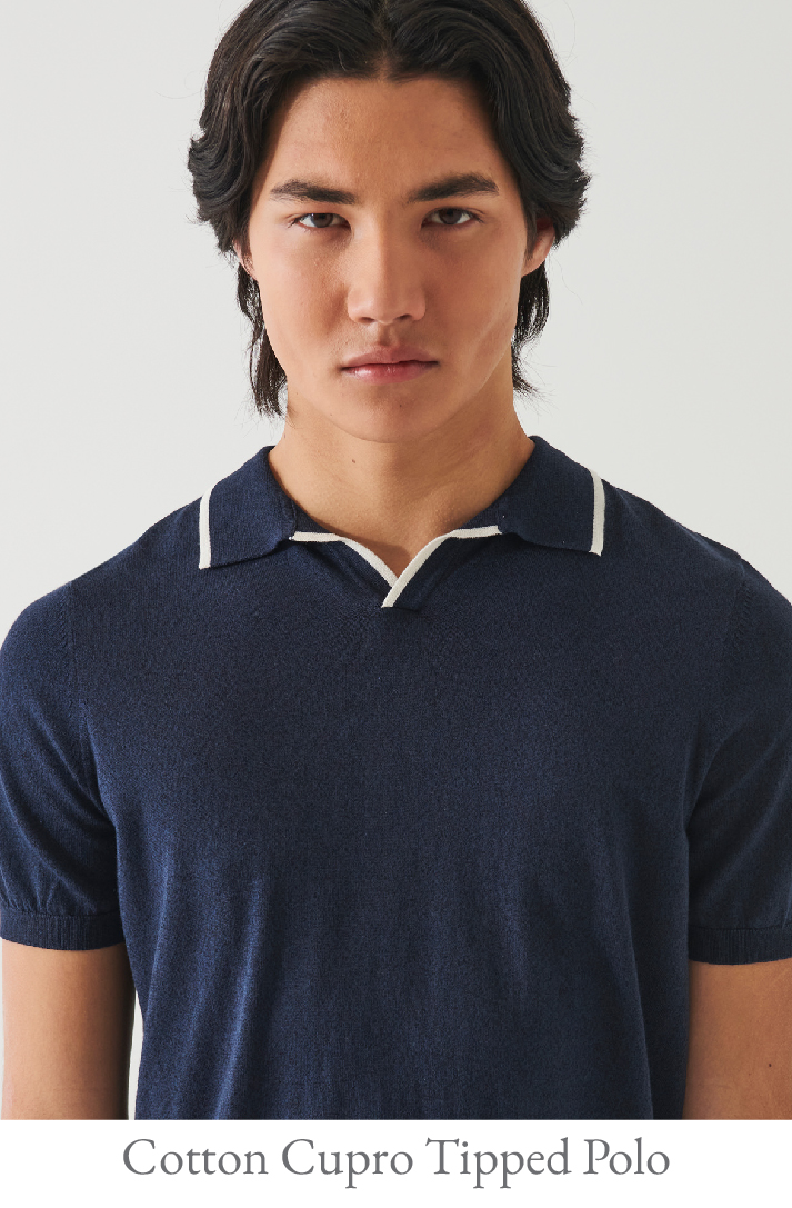 COTTON CUPRO TIPPED POLO