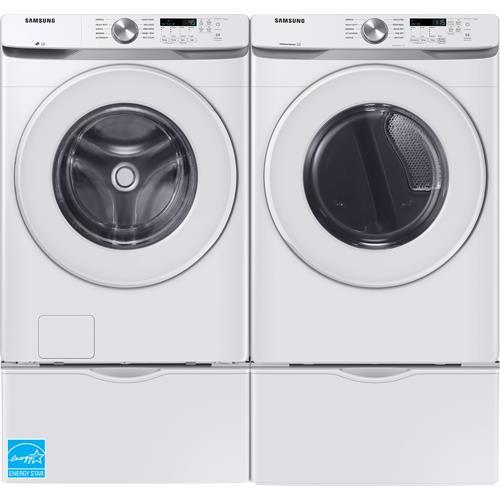 Samsung 4.5 CuFt Smart Front Load Washer With 7.5 CuFt Electric Dryer In White