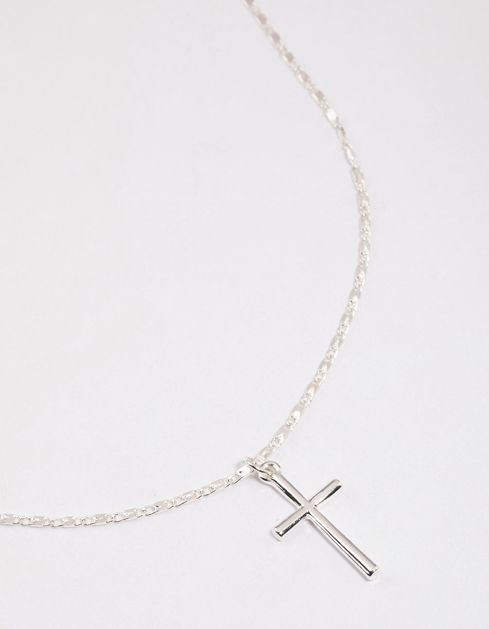 Image of Silver Shiny Cross Pendant Necklace