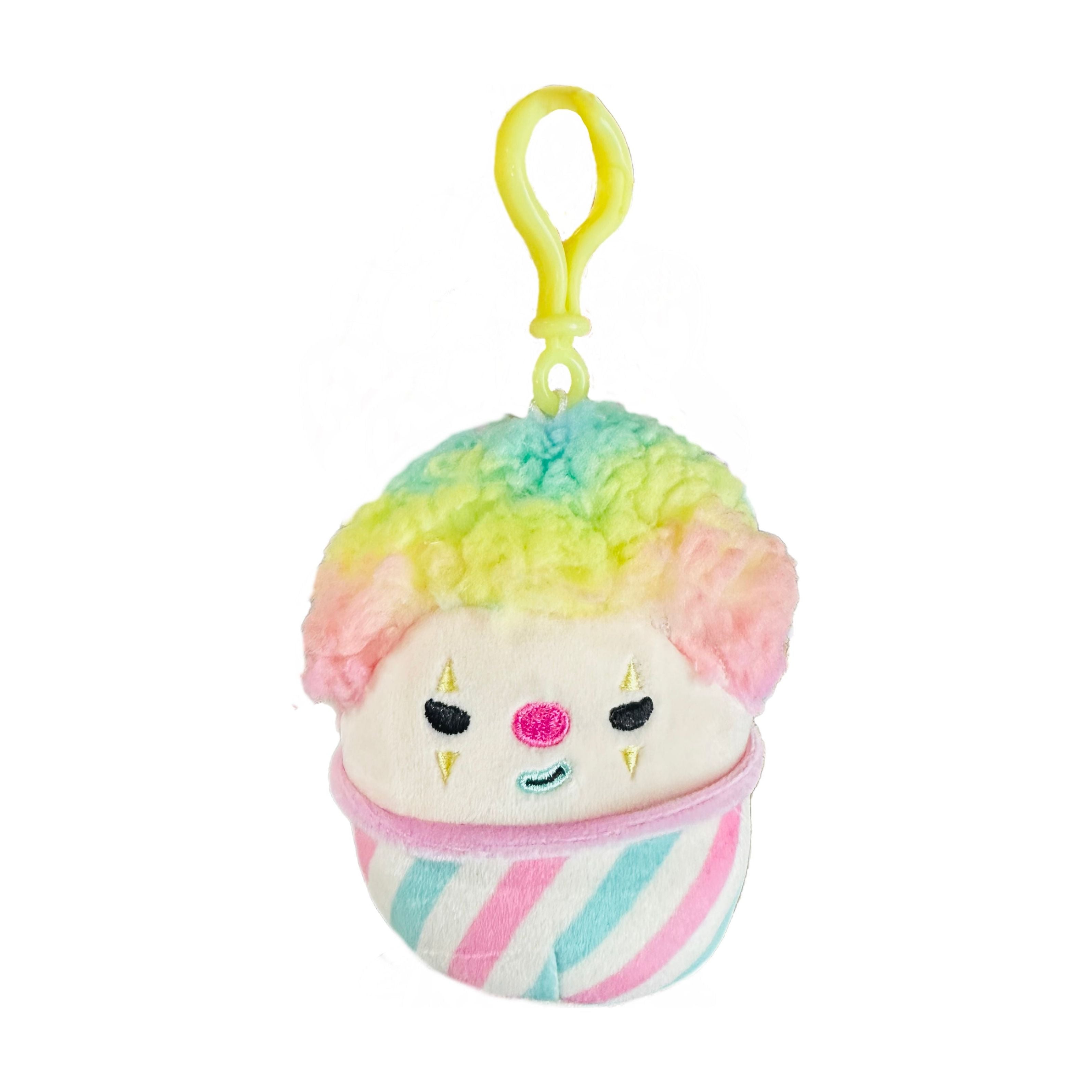 Squishmallow 3.5 Inch Declan the Snowcone Clown Plush Clip