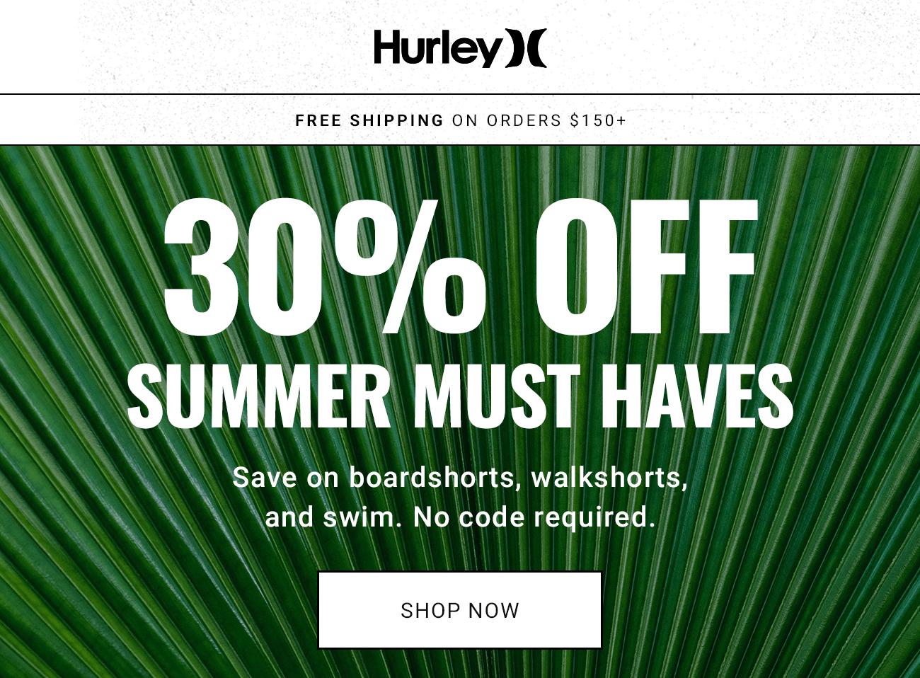 Hurley 30% OFF | Shop Now