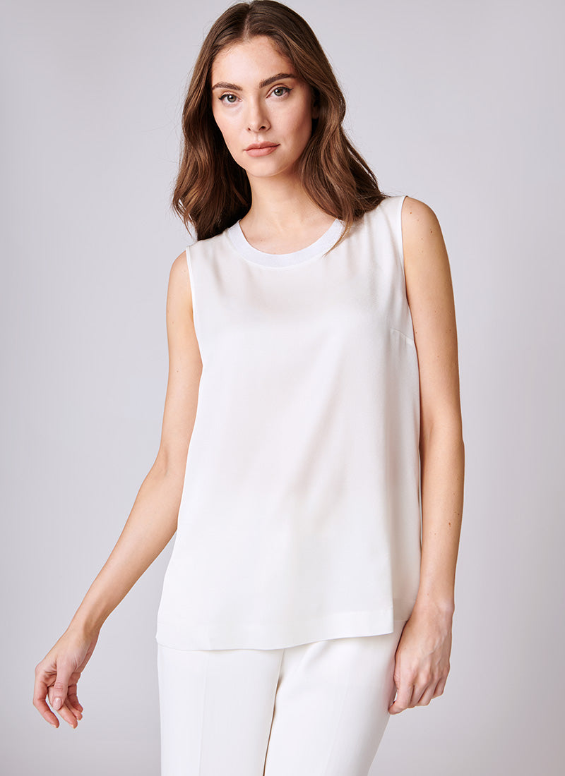 Image of Sleeveless Silk Top