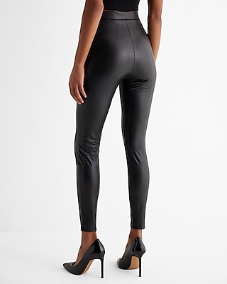 super high waisted faux leather leggings