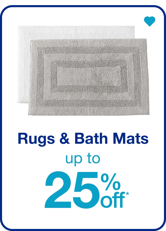 Rugs & Bath Mats Up to 25% Off â€” Shop Now!