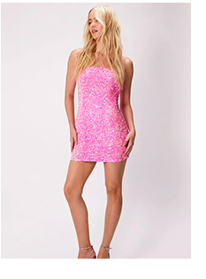 Premium Velvet Sequin Bandeau Mini Dress