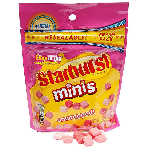 127521 - Starburst Minis Fruit Chews Candy - FaveREDs: 8-Ounce Bag