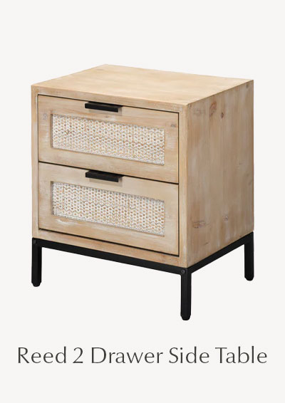 Reed 2 Drawer Side Table - SHOP NOW