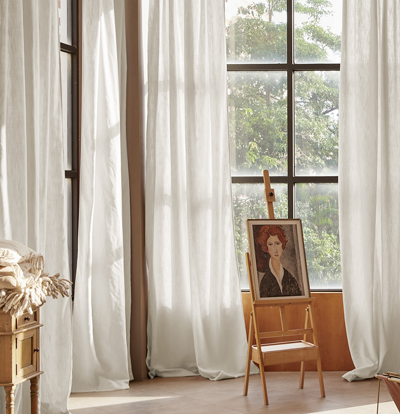 Custom Kyoto 100% Pure Linen Sheer Curtain