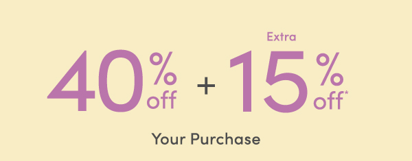 40% + 15% off