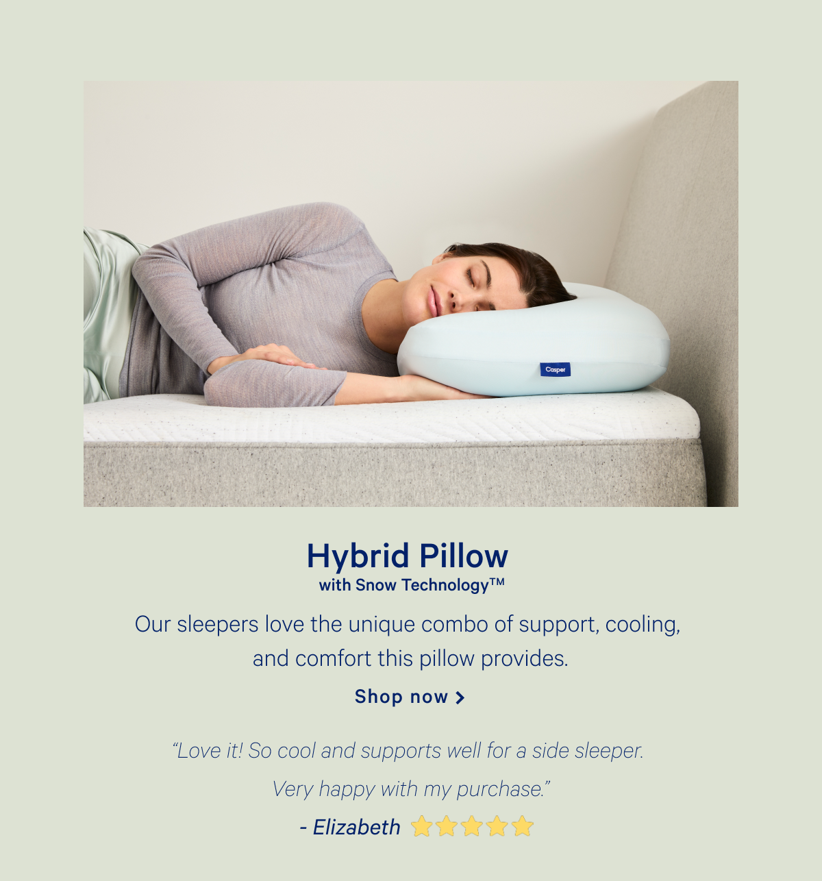 Hybrid Pillow with Snow Technology >> Shop now >>