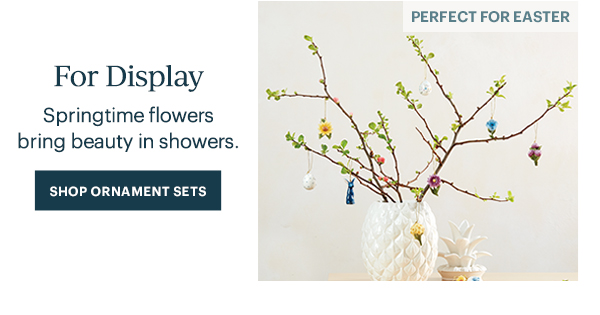 For Display  Springtime flowers bring beauty in showers.  [SHOP ORNAMENT SETS]