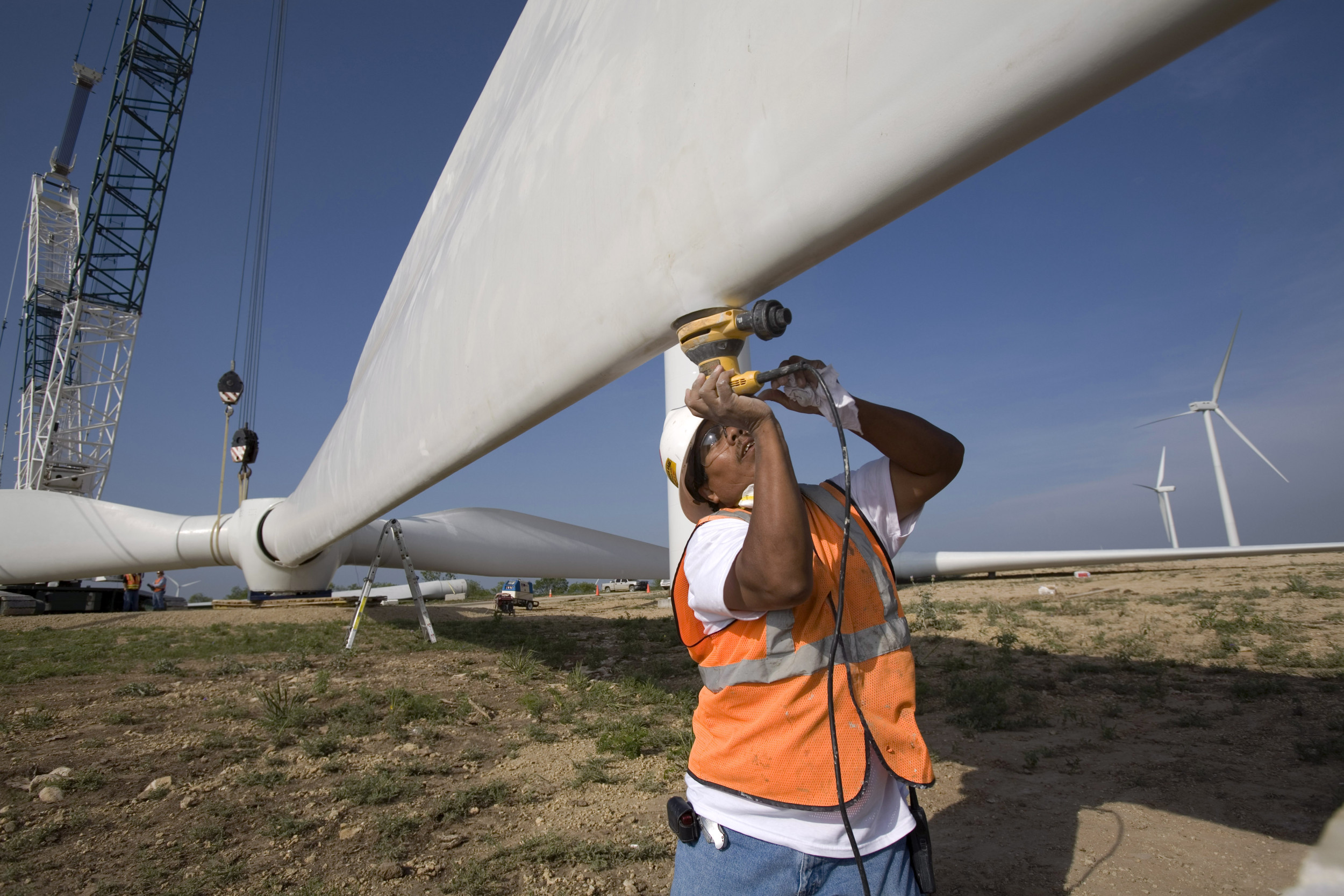 Wind turbine construction Texas