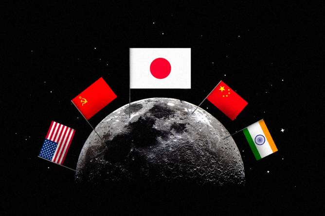 Flags on the moon