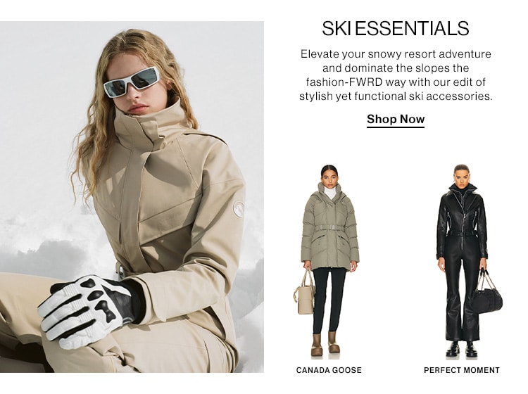 SKI ESSENTIALS. Elevate your snowy resort adventure and dominate the slopes the fashion-FWRD way with our edit of stylish yet functional ski accessories. Shop Now