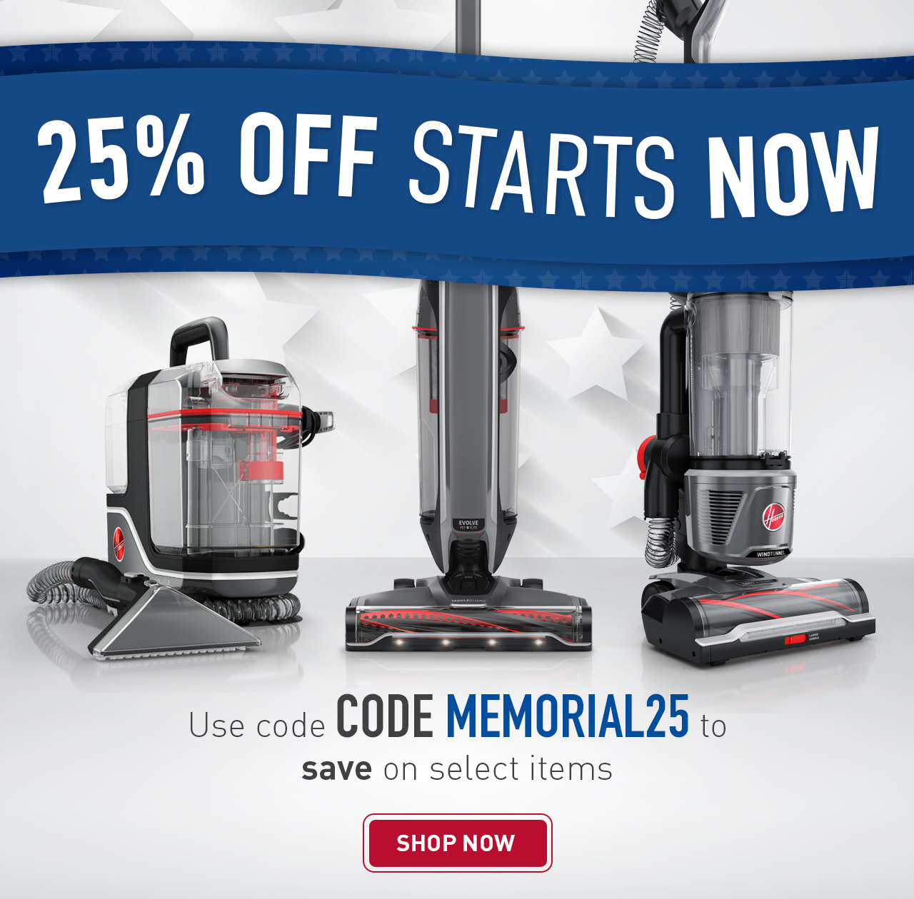 Save 25% with code MEMORIAL25