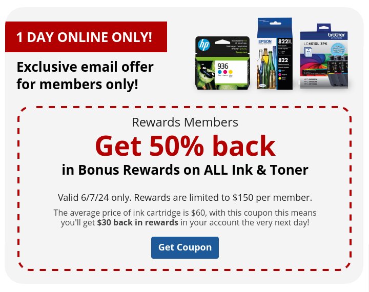 Get 50% back in bonus rewards