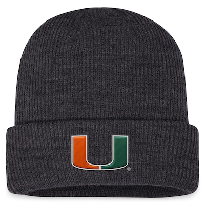 Men's Top of the World Charcoal Miami Hurricanes Sheer Cuffed Knit Hat