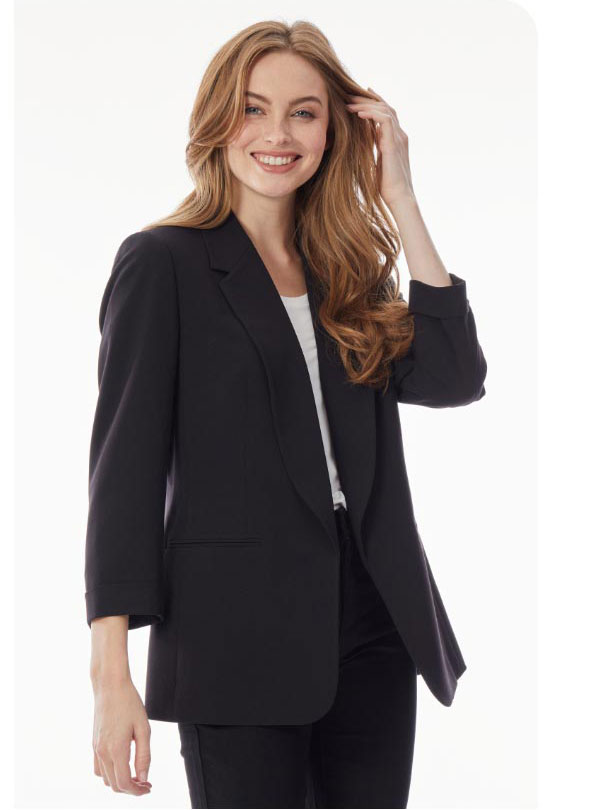 Notch Collar Rolled Cuff Blazer