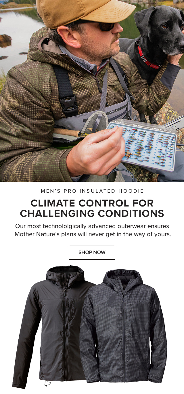 Men’s PRO Insulated Hoodie Climate Control for Challenging Conditions Our most technololgically advanced outerwear ensures Mother Nature’s plans will never get in the way of yours.