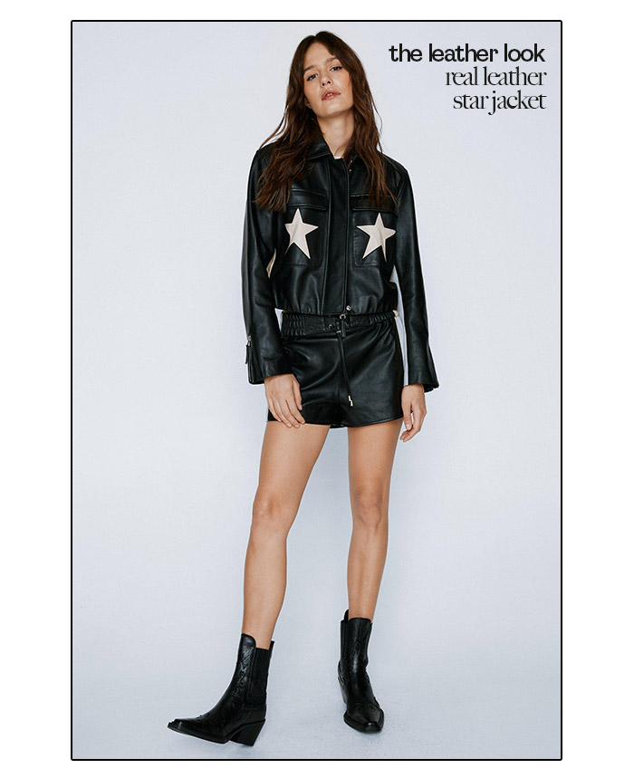 the leather look real leather star jacket