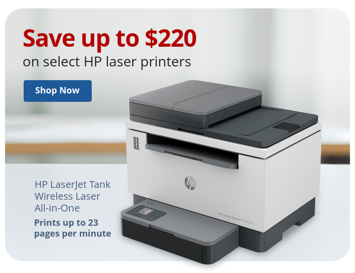 Save up to $220 on HP Lasers Printers