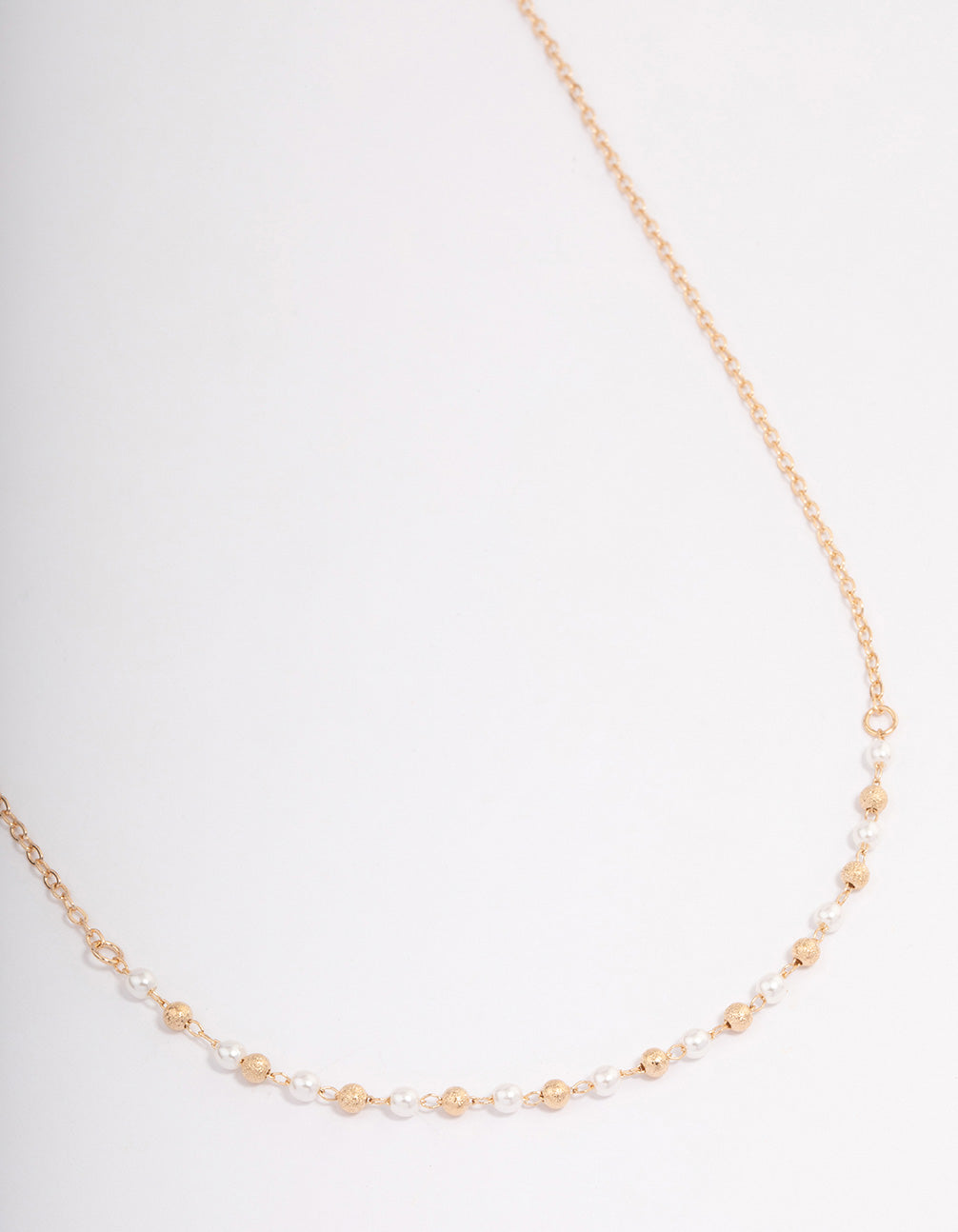 Image of Gold Pearl & Gold Ball Necklace