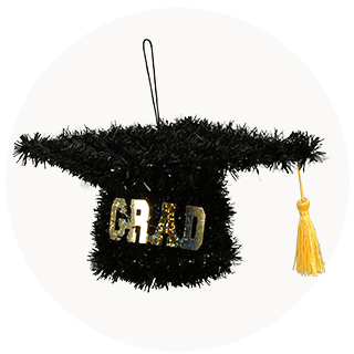 Tinsel graduation cap