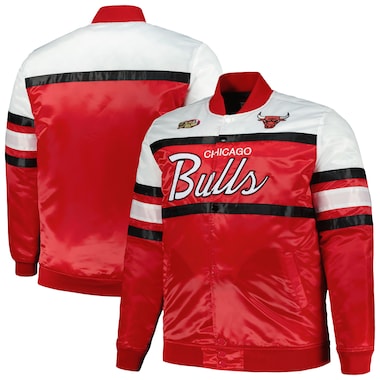  Mitchell & Ness Red/White  Big & Tall Heavyweight Full-Snap Satin Jacket