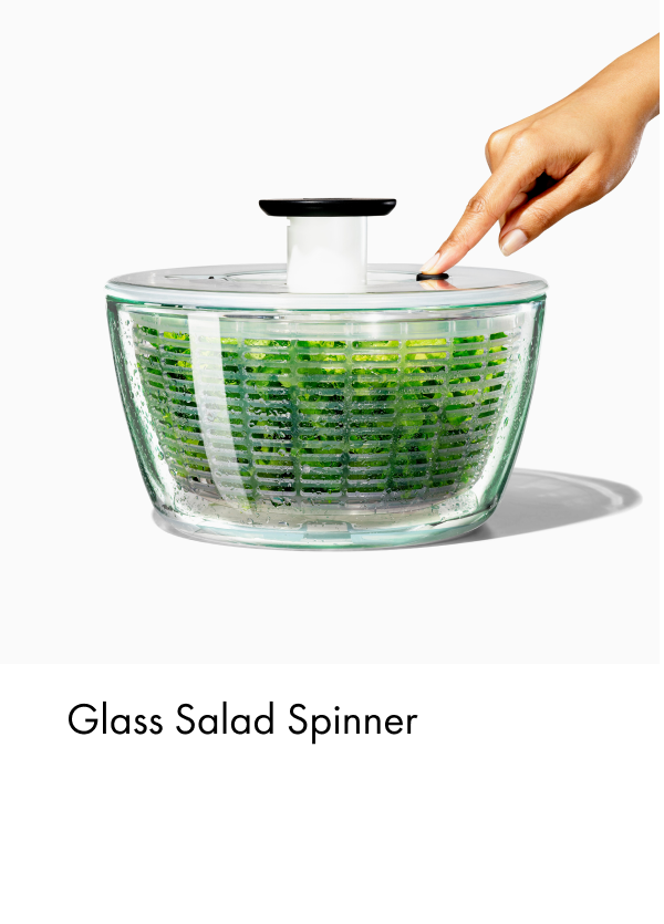 Glass salad spinner.