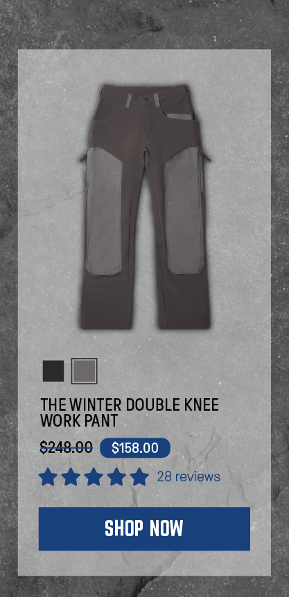 The Winter Double Knee Work Pant in Granite