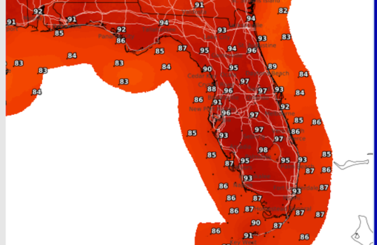 Photo: Map Shows Florida Cities Hit New Record Heat: 'Scorcher'