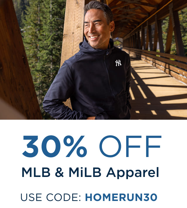 30% Off MLB & MiLB Apparel | Use code: HOMERUN30