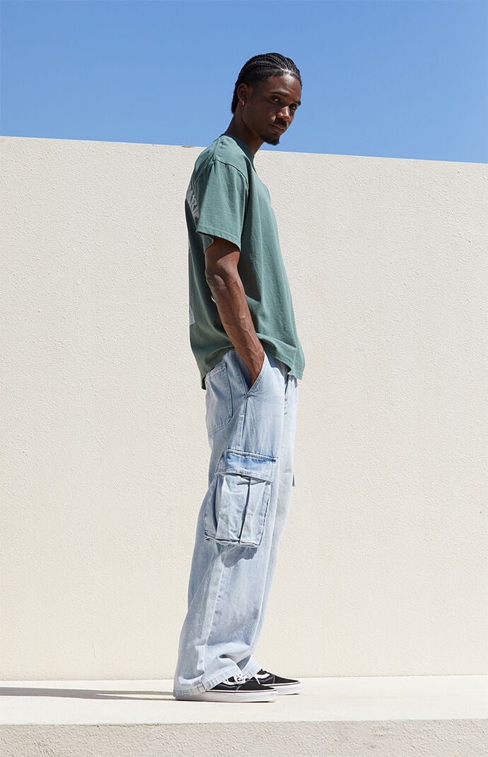 Image: Light Indigo Baggy Cargo Jeans