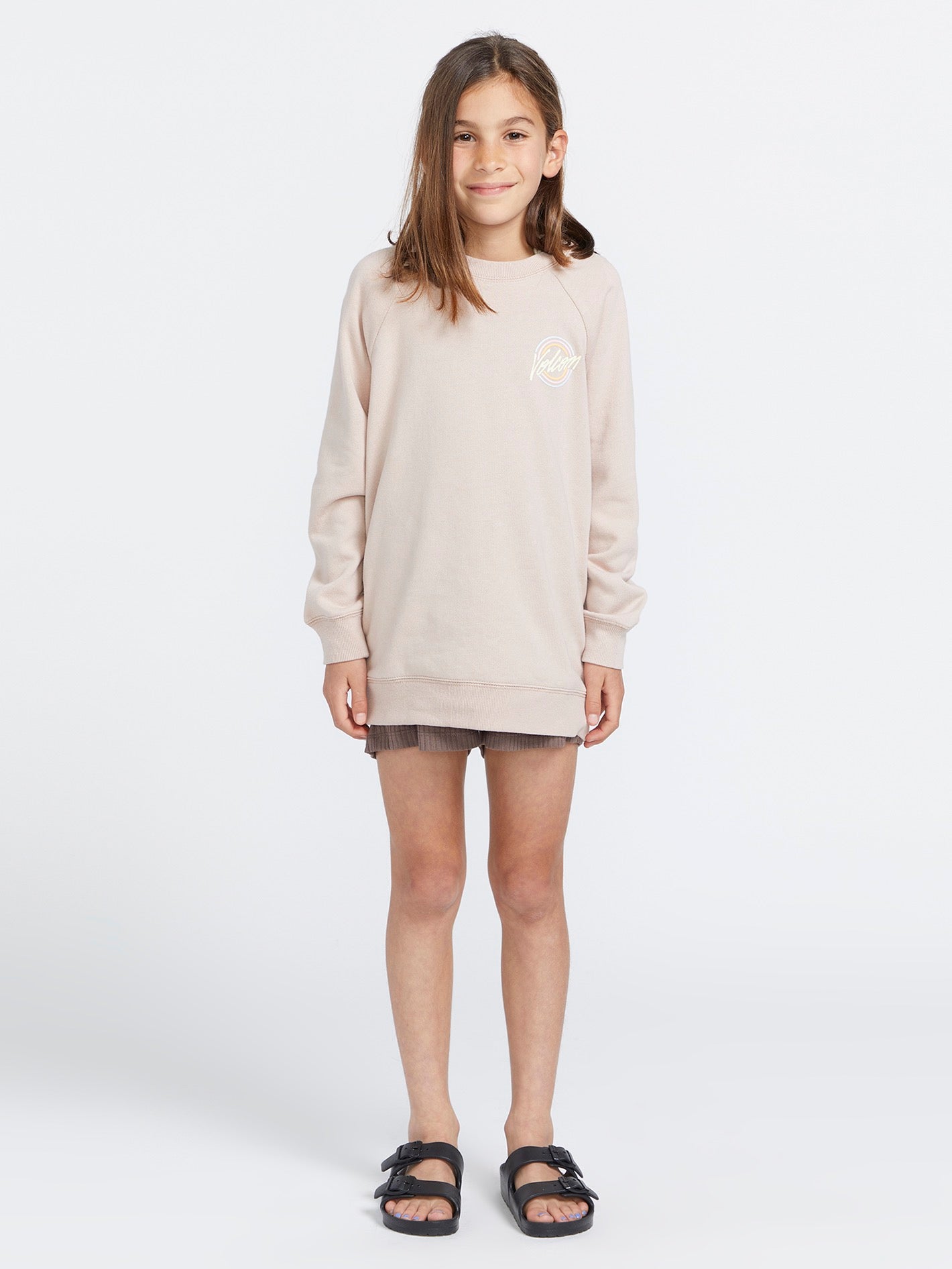 Image of Girls Truly Stokin Boyfriend Crew Sweatshirt - Mushroom