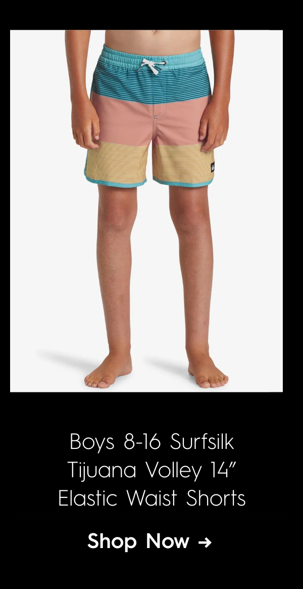 Boys 8-16 Surfsilk Tijuana Volley 14" Elastic Waist Shorts