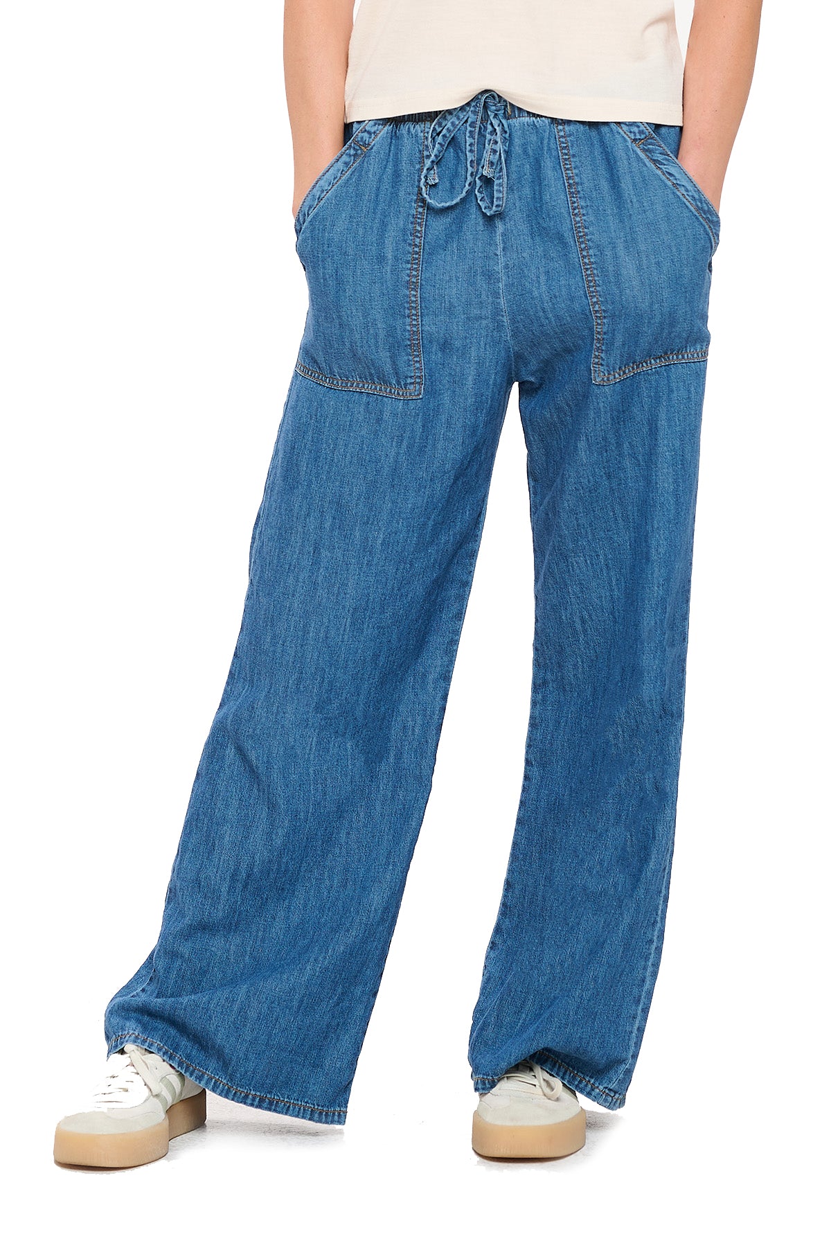 Image of Wide Leg Chambray Pant