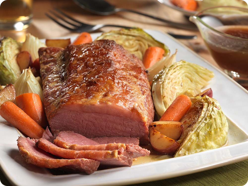 Oven Braised Corned Beef & Cabbage