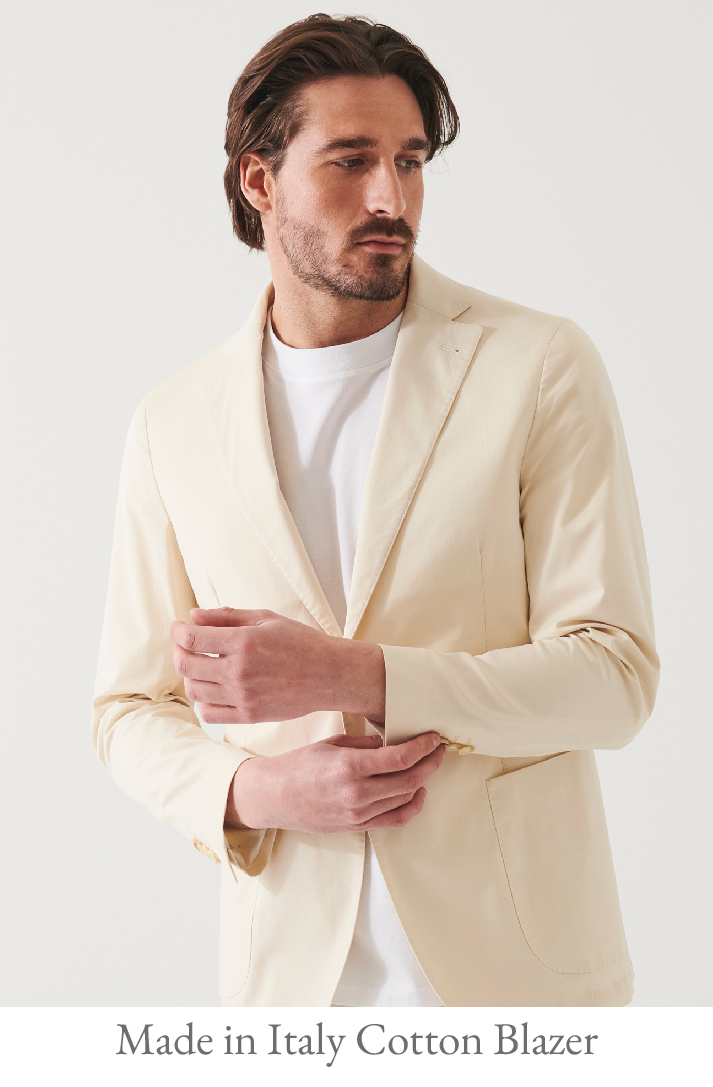 COTTON STRETCH TWO-BUTTON BLAZER