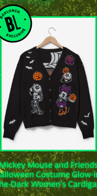 Mickey Mouse and Friends Halloween Costume Glow-in-the-Dark Womens Cardigan