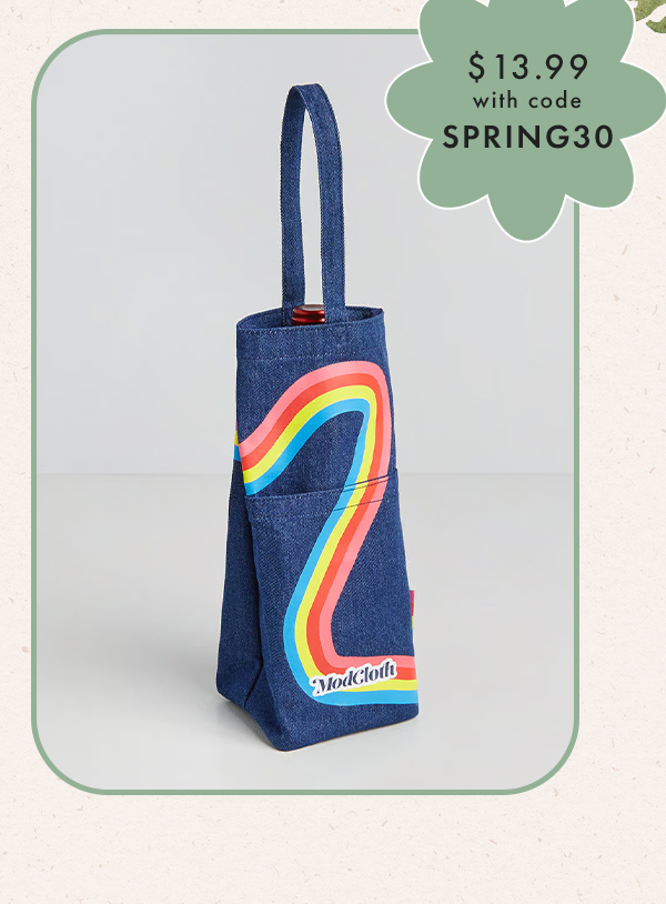 Groovy Denim Wine Tote Bag